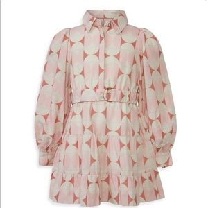 Bardot Mini Shirt Dress in Abstract Pink